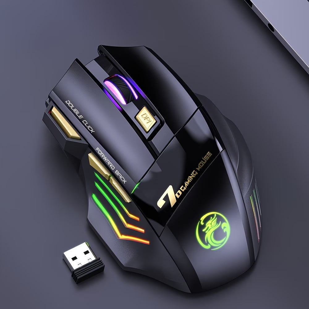 Mouse de gaming fără fir reîncărcabil ELFO LARANJA 1