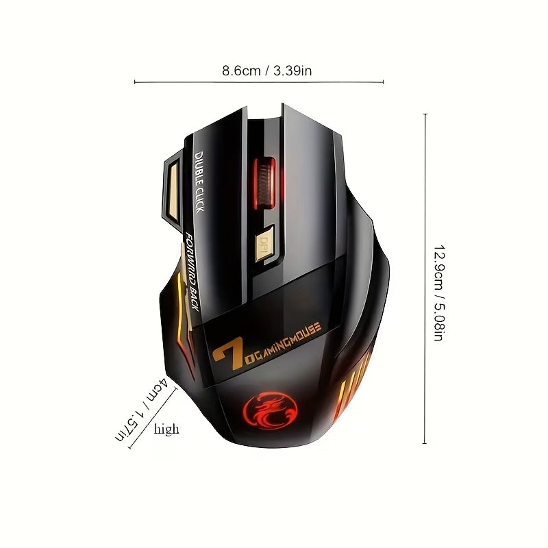 Mouse de gaming fără fir reîncărcabil ELFO LARANJA 2