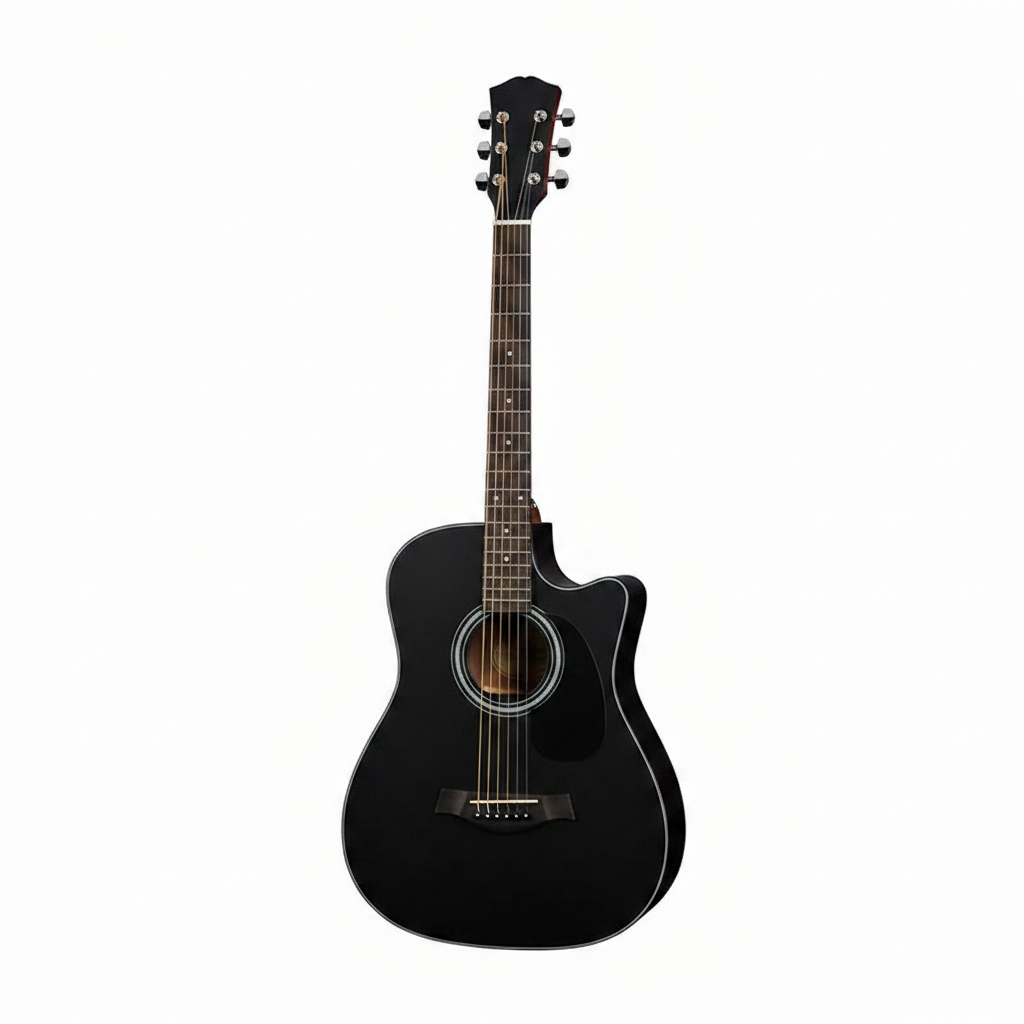 Chitară Acustică 38 inch Set Începători – Lemn Basswood, Finisaj Mat, 18 Frete, Include Husă, Capo, Pene, Curea și Manual 3