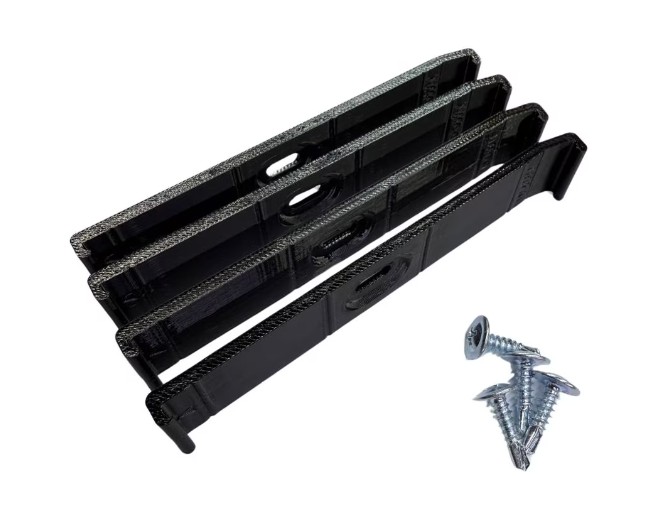 2x Set Suport Ultra Slim pentru numar inmatriculare, fata - spate, Negru, 4 bucati 4