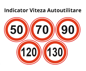 Set Indicator Viteza maxima OBLIGATORIU Autoutilitare (50, 70, 90, 120, 130 km), Sticker autocolant, FI 12 cm 1