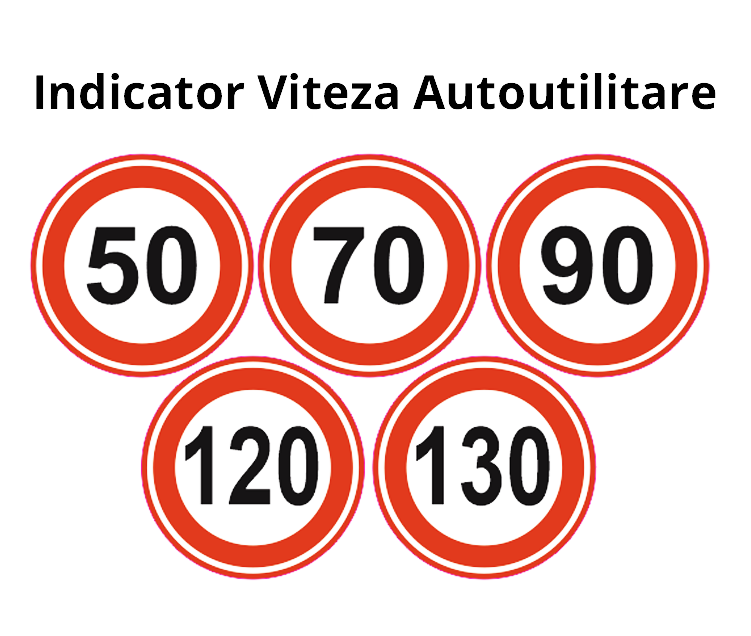 Set Indicator Viteza maxima OBLIGATORIU Autoutilitare (50, 70, 90, 120, 130 km), Sticker autocolant, FI 12 cm 4