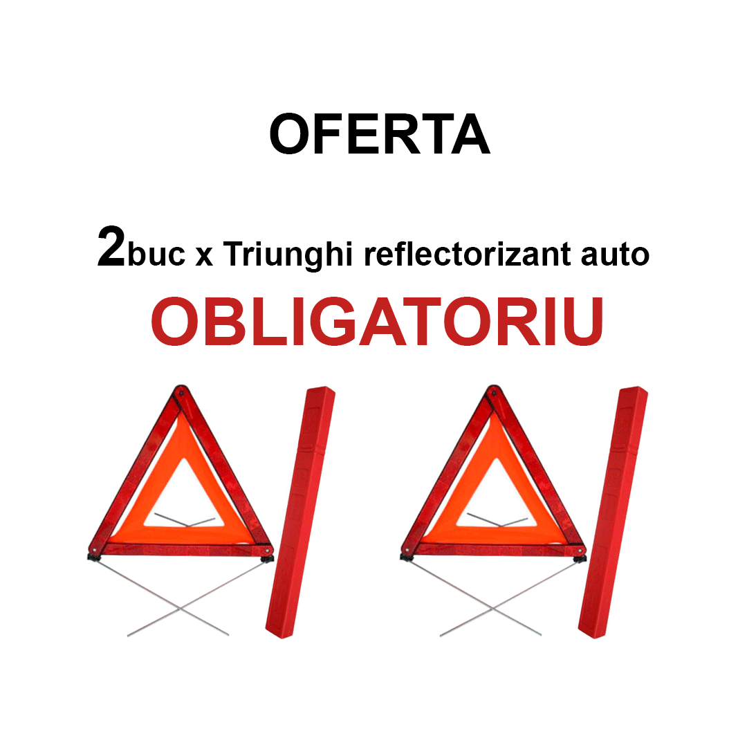 2x Triunghi reflectorizant auto OBLIGATORIU
