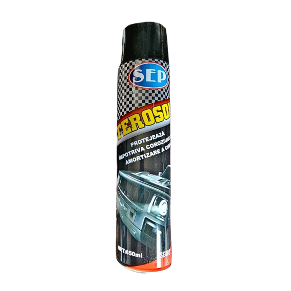 Spray Anticoroziv Teroson pentru Șasiu – Retuș Defecte, Revopsibil Durabil Compatibil PVC negru 650 ml