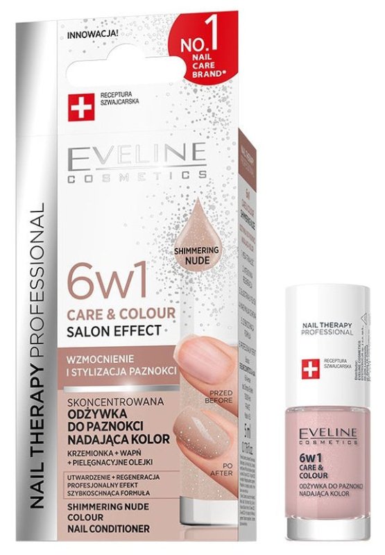 Lac unghii Eveline 6 in 1 – Shimmering Nude 1