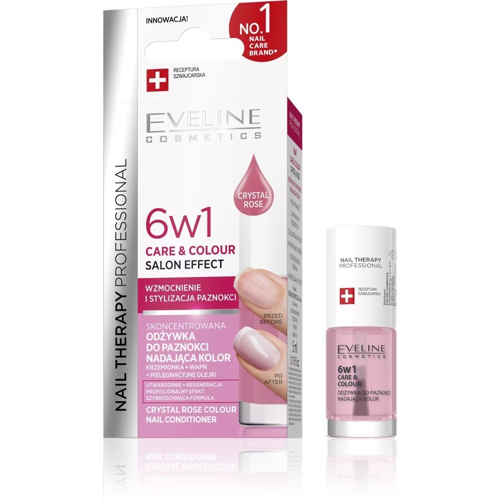 Lac unghii Eveline 6 in 1 – Crystal Rose 1