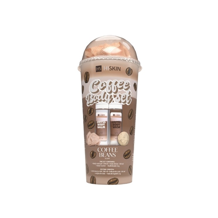 Milkshake Coffee Hiskin Gel de dus+Crema de corp+Burete+Bomba de baie 1