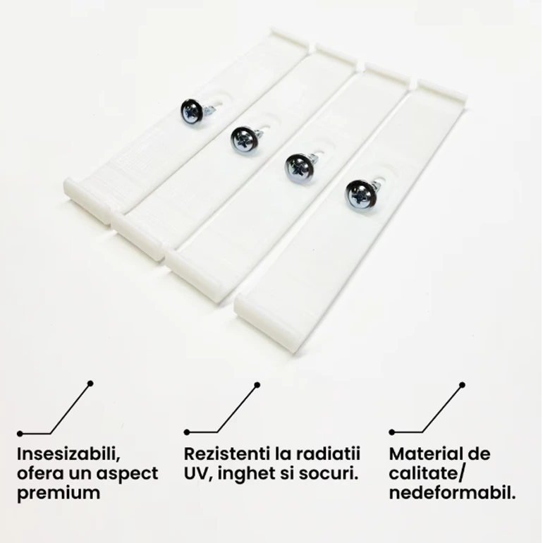 Set Suport Ultra Slim pentru numar inmatriculare, fata - spate, Alb, 4 bucati 2
